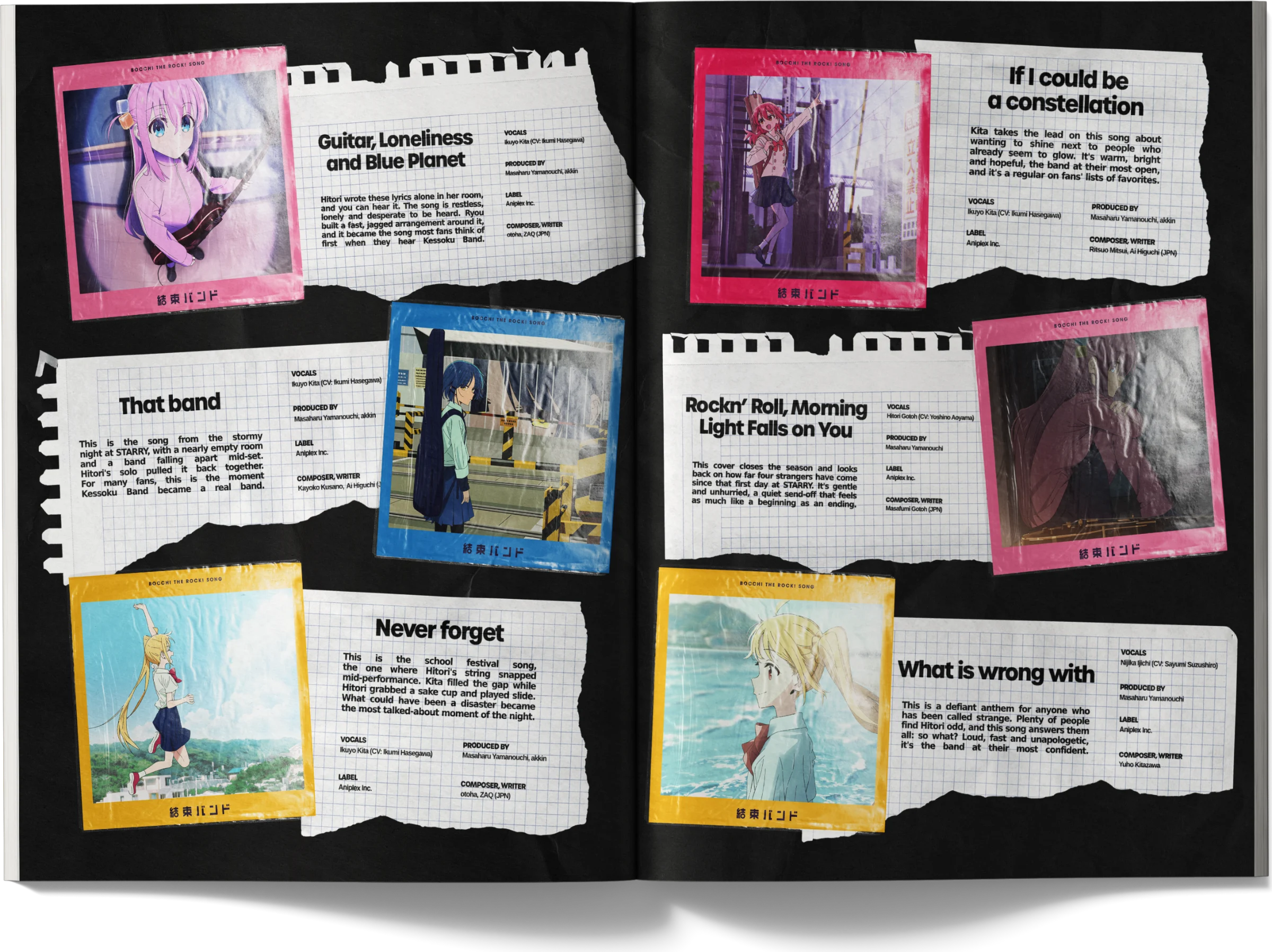 Bocchi the Rock! song guide spread